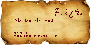 Péter Ágost névjegykártya